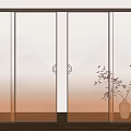 Modern Frosted Glass Sliding Door With Wooden Frame For Home Interior Design