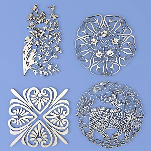 Metal Carved Pattern Traditional Pattern 3d model