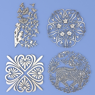 Metal Carved Pattern Traditional Pattern 3d model