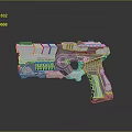 Futuristic Metallic Handgun With Advanced Control Panel And Textured Sci Fi Weapon Design 3d model