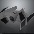 Detailed TIE Fighter Spacecraft Model With Distinctive Wing Structure In Cosmic Aerospace
