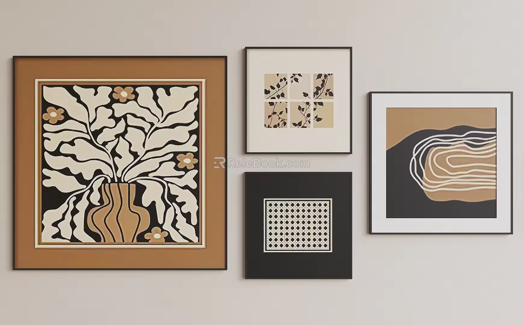 Middle Ancient Hanging Paintings 3d model
