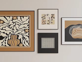 Middle Ancient Hanging Paintings 3d model