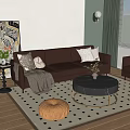 Quiet sofa tea table combination 3d model