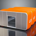 Orange and Gray Modular Station with LRI Logo and Entrance