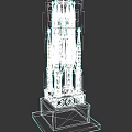 Gothic Spire Structure With Intricate Carvings And Stone Base Design