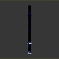 Unique Curved Street Lamp With Blue Lantern And Glowing Base