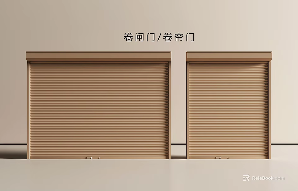 Brown Wooden Texture Roller Shutter Doors For Modern Home And Commercial Use 3d model 