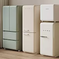 Vintage Style Refrigerators in Pastel Green Cream and White for Modern Home Interiors