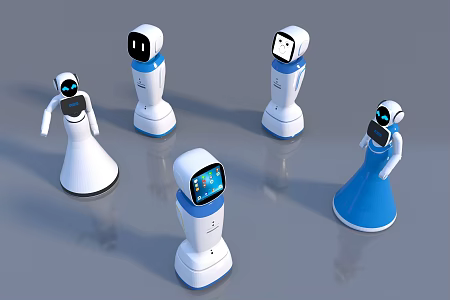 Modern AI intelligent robot 3d model
