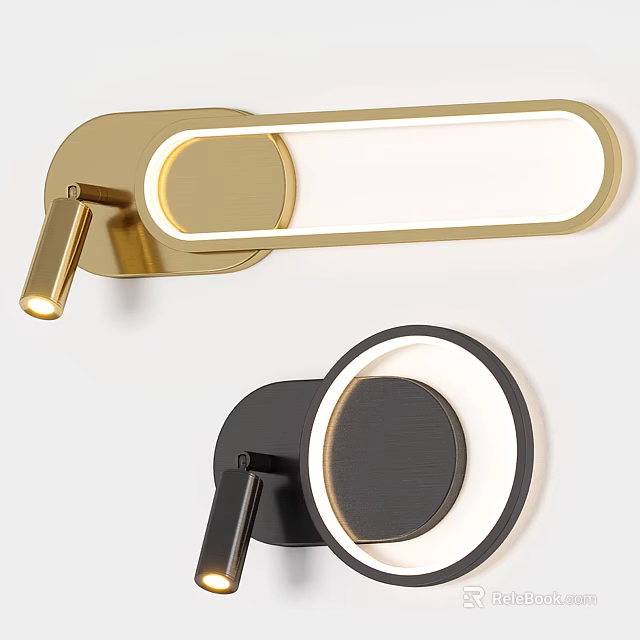 Modern Gold And Black Wall Lamps With Sleek Design For Home Decor 3d model 