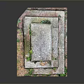 Ornate Outdoor Stone Decorative Box Covered With Green Ivy And Vines