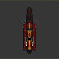 Futuristic Sci Fi Weapon With Red Black Orange Mechanical Design Cannon Barrel Detailed Structure