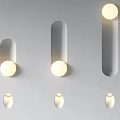 Modern Minimalist Wall Lamps with Round Illuminated Bulbs and Recessed Groove Design