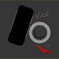 Car Wheel With Red Rim Black Tire Brake Disc And Nearby Tools