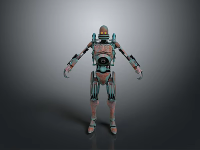 Futuristic Robot Character Featuring Mechanical Body Structure And Metallic Armor Details 3d model
