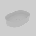 White Oval Shaped Countertop Wash Basin With Smooth Surface Modern Design 3d model