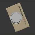 Starbucks Paper Cup With White Lid Brown Sleeve Logo On Beige Coaster MOCKBROS Text