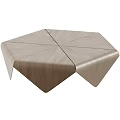Modern Wooden Hexagonal Dining Table With Geometric Modular Design And Natural Wood Grain