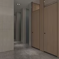 Modern Locker Room Interior With Wooden Lockers Gray Bench And Marble Floor