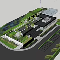Modern Entrance Gate Design With Stone Wall Metal Roof And Lush Greenery