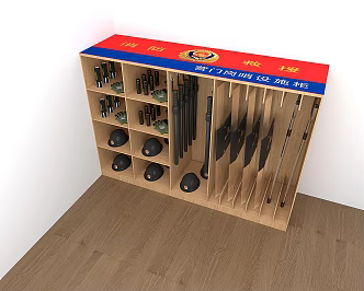Modern fire cabinet fire protection and explosion-proof equipment strong light flashlight explosion-proof helmet baton explosion-proof shield explosion-proof fork gloves spray 3d model