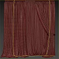 Gray Gold Trim Thick Curtains With Sheer Layer And Tieback For Home Window Design