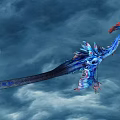 Colorful Dragon Sculpture With Intricate Horns And Feather Like Details In Sky