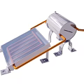 Sunmaster Solar Collector Device With Cylindrical Tank Orange Handle Transparent Panel On Metal Stand Frame
