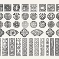 Hollow Window Cement Window Antique Window Hollow Window Fan-shaped Window Pane Flower Window 3d model