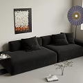 Middle-style double sofa 3d model