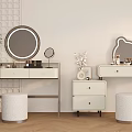 Modern Dressing Table Dressing Stool 3d model
