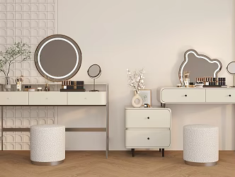 Modern Dressing Table Dressing Stool 3d model