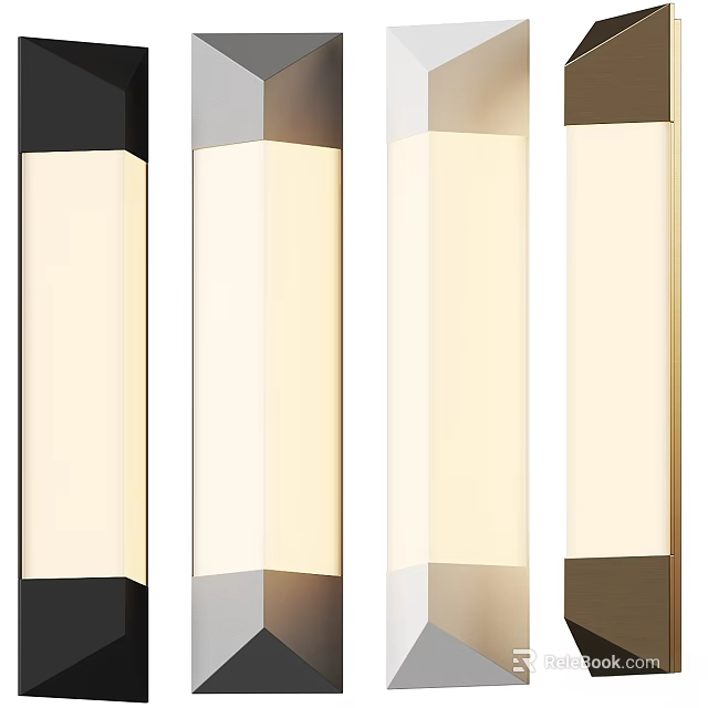Slim Rectangular Outdoor Wall Lights With Multiple Modern Styles And Sleek Finishes 3d model