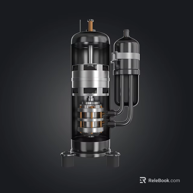 Air Conditioner Fan Mechanical Structure With Metal Components And Multi Layer Design 3d model