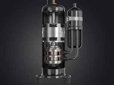 Air Conditioner Fan Mechanical Structure With Metal Components And Multi Layer Design 3d model