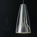 Modern Sleek Glass Chandelier With Gold Accents And Curved Design For Interior Decor