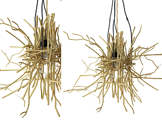 Industrial LOFT special-shaped chandelier tree head dry branch lamp 3d model