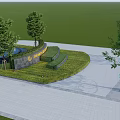 Modern Landscape Wall Design For THE LUNA GARDEN With Green Lawn And Water Fountain