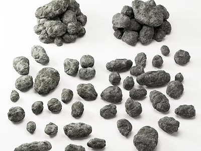 Garden Ornaments With Natural Various Shaped Decorative Stones For Outdoor Use 3d model