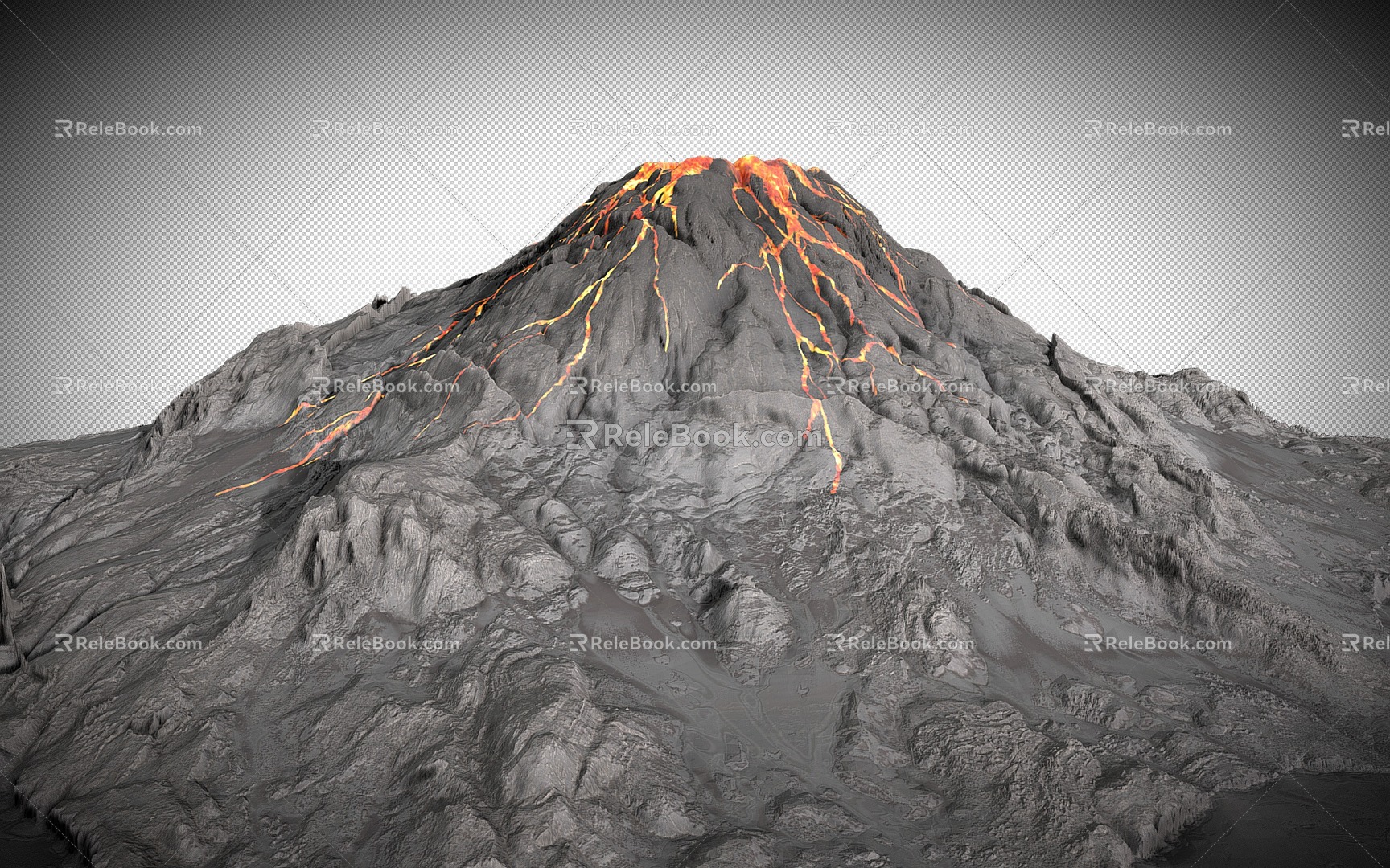 Volcanic Peak Mountain Range Volcanic Terrain 3d model