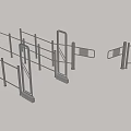 Metal Turnstile Access Control Systems For Public Area Entry Management 3d model
