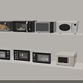 Various Microwaves Displayed On Shelves With Different Designs And Styles