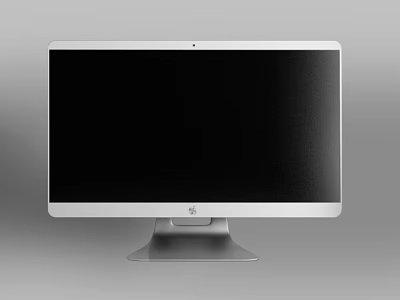 HP All in One Desktop Computer With Sleek Silver Frame And Black Display Screen 3d model