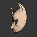 Shiny Copper Animal Head Mask With Intricate Carved Details And Metallic Texture