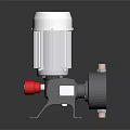 Industrial Motor Pump Equipment Featuring White Motor Housing Gray Pump Body And Red Control Valve