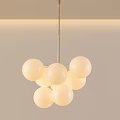 Modern White Spherical Pendant Light With Multiple Glass Balls For Home Interior Decor