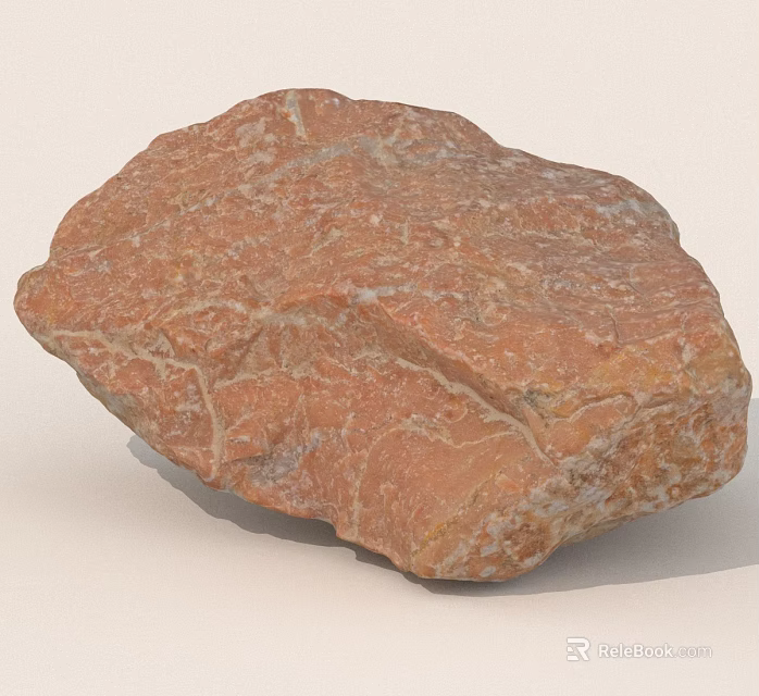 Orange Raw Natural Stone With Rough Surface And Natural Texture 3d model