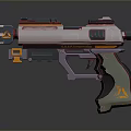 Advanced Futuristic Sci Fi Weapon With Colorful Accents And Detailed Grip Design