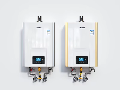 Two Shanli White Wall Mounted Water Heaters With Digital Display 101 Home Daily Appliances 3d model